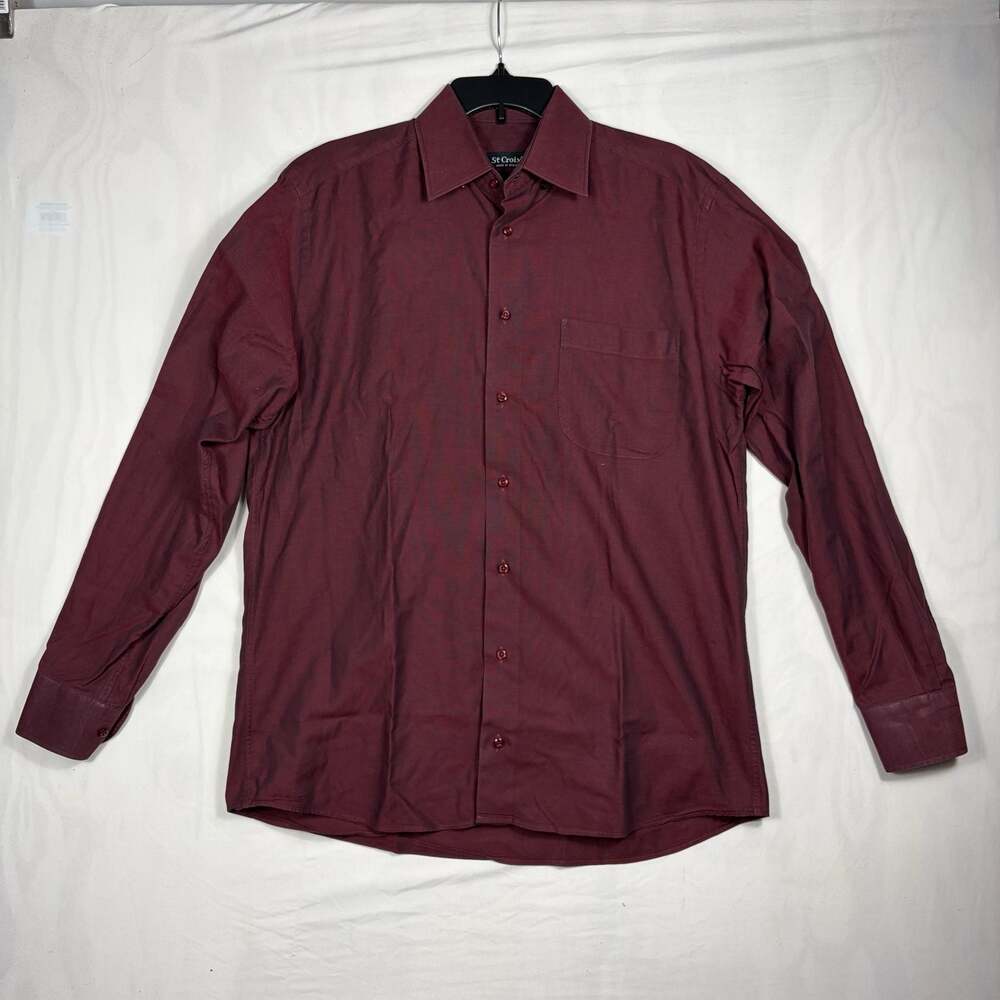 St Croix Made in Italy Men's Burgundy Long Sleeve Button Up Size M